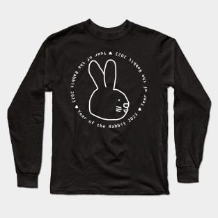 Year of the Rabbit 2023 in White Long Sleeve T-Shirt